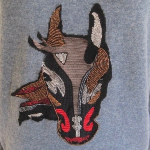 3ZZ3S3 Sweater with Horse Head Appliqué - Picture 4 of 8